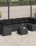 vidaXL Комплект дивани с възглавница Черно 55 x 55 x 37 см полиратан