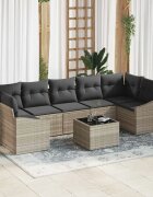 vidaXL Комплект дивани Светлосиво 55 x 55 x 37 см полиратан