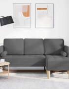 vidaXL Комплект дивани Тъмен сив 173 x 131 x 67 см Полиестер