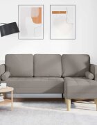 vidaXL Комплект дивани Таупе 173 x 131 x 67 см Полиестер