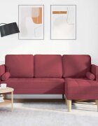 vidaXL Комплект дивани Виненочервен 173 x 131 x 67 см Полиестер