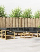 vidaXL Комплект дивани за открито 10 бр. Бяло и антрацит