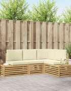 vidaXL Комплект дивани за открито Бяло 2135 x 1545 x 73 см Полиестер