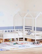 vidaXL Комплект дневно легло и пейка с покрив без матрак Бял 80x200 cm