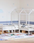 vidaXL Комплект дневно легло и пейка с покрив без матрак Бял 80x200 см