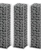 vidaXL Комплект габиони 3 бр поцинкована тел 25x25x100 см