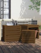 vidaXL Комплект градински кутии от 3 части меденокафяво бор масив