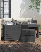 vidaXL Комплект градински кутии от 3 части сиви масивно дърво бор