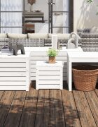 vidaXL Комплект градински кутии от 4 части бели масивно дърво бор