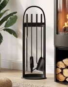 vidaXL Комплект инструменти за камина 5 части 23x15x66 см стомана