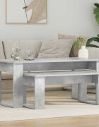 vidaXL Комплект кафе маса 2 бр. Циментено сиво 100 x 50 x 42 см