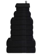 vidaXL Комплект кърпи FROGN 12 части черни 360 г/м²