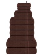 vidaXL Комплект кърпи FROGN 12 части кафяви 360 г/м²