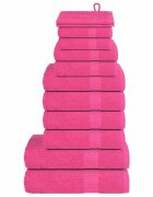 vidaXL Комплект кърпи FROGN от 12 части розови 360 г/м²