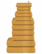 vidaXL Комплект кърпи FROGN от 12 части златисти 360 г/м²