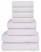vidaXL Комплект кърпи FROGN от 8 части Бял 360 г/м²