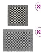 vidaXL Комплект кърпи от 10 части черен и бял памук