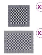 vidaXL Комплект кърпи от 10 части син и бял памук