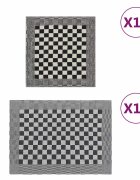 vidaXL Комплект кърпи от 20 части черен и бял памук