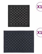 vidaXL Комплект кърпи от 20 части черен и сив памук