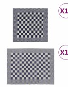vidaXL Комплект кърпи от 20 части син и бял памук
