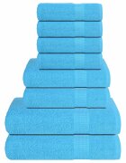 vidaXL Комплект кърпи от 8 части FROGN тюркоазени 360 г/м²