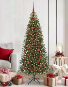 vidaXL Комплект коледни топки 120 бр. 300 LED светодиода Топло бяло