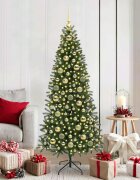 vidaXL Комплект коледни топки 120 бр. 300 LED светодиода Топло бяло