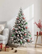 vidaXL Комплект коледни топки 30 бр. Бяло червено и зелено Ø 6 см