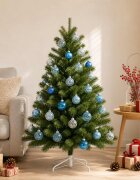 vidaXL Комплект коледни топки 30 бр. Синьо Ø 6 см PET