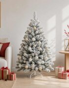 vidaXL Комплект коледни топки 30 бр. Златно и бяло Ø 6 см Пластмаса