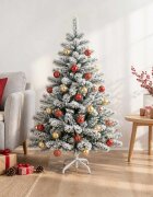 vidaXL Комплект коледни топки 30 бр. Златно и червено Ø 6 см Пластмаса