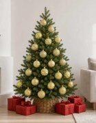 vidaXL Комплект коледни топки 36 бр. Светло зелено 6 см Полистирен