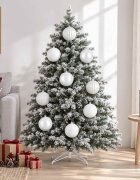 vidaXL Комплект коледни топки XXL 4 бр. Бяло Диам. 20 cm Пластмаса