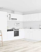vidaXL Комплект кухненски шкафове 14 части "Lyon" бяло инженерно дърво