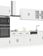 vidaXL Комплект кухненски шкафове 7 части "Lucca" бяло гланцово инженерно дърво
