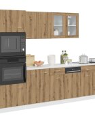 vidaXL Комплект кухненски шкафове 7 части "Lyon" дъбов рафт инженерна дървесина