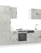 vidaXL Комплект кухненски шкафове 7 части "Porto" бетонно сив инженерно дърво