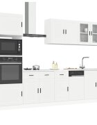 vidaXL Комплект кухненски шкафове 7 части "Porto" бяло инженерно дърво
