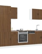 vidaXL Комплект кухненски шкафове 7 части "Porto" кафяв дъб инженерна дървесина