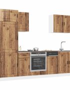 vidaXL Комплект кухненски шкафове 7 части "Porto" старо дърво инженерно дърво