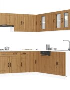 vidaXL Комплект кухненски шкафове от 11 части Kalmar инженерно дърво