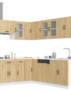 vidaXL Комплект кухненски шкафове от 11 части Kalmar инженерно дърво
