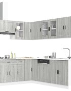 vidaXL Комплект кухненски шкафове от 11 части Porto инженерно дърво