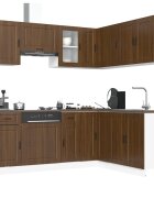vidaXL Комплект кухненски шкафове от 11 части Porto инженерно дърво