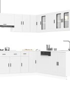 vidaXL Комплект кухненски шкафове от 11 части Porto инженерно дърво