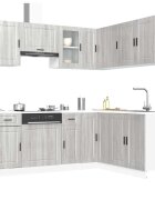 vidaXL Комплект кухненски шкафове от 11 части Porto инженерно дърво