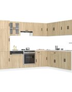 vidaXL Комплект кухненски шкафове от 14 части Porto инженерно дърво