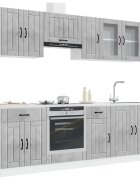 vidaXL Комплект кухненски шкафове от 8 части "Lucca" бетонно сив инженерно дърво