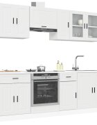 vidaXL Комплект кухненски шкафове от 8 части "Porto" бяло инженерно дърво